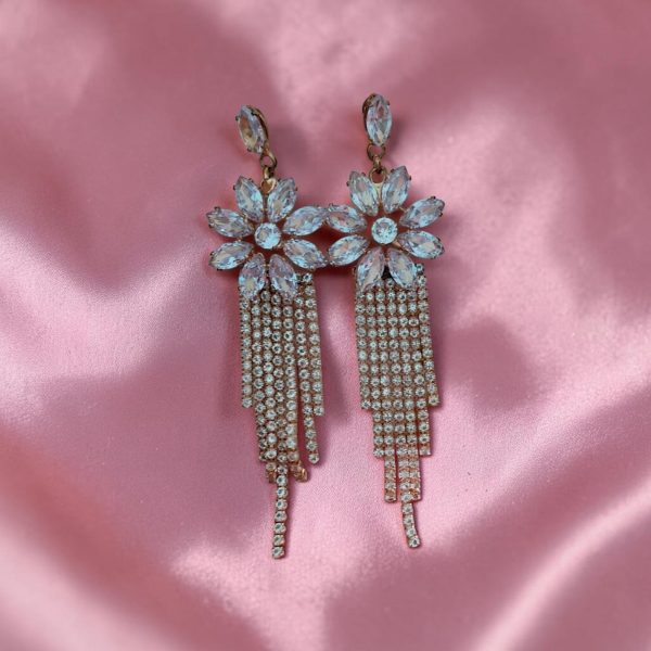 FLOWER DROP AD EARRINGS