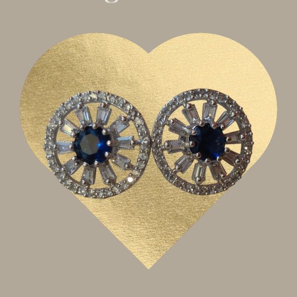 Blue circular AD studs