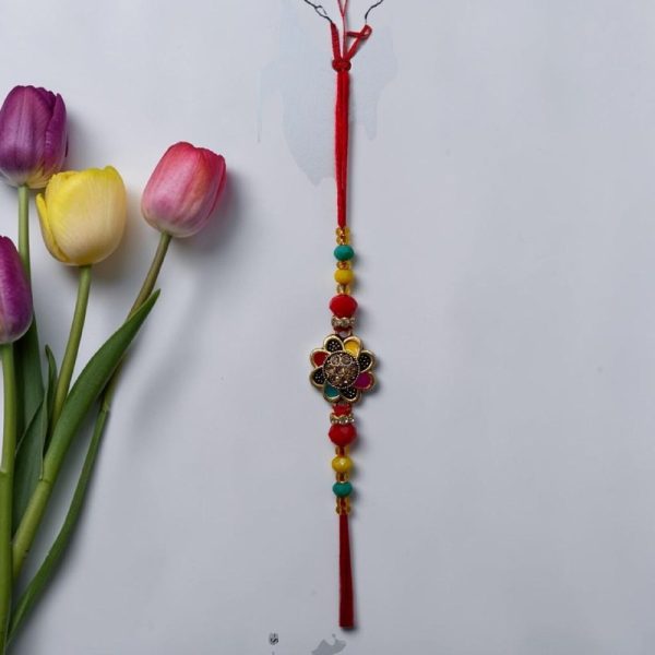 METALLIC FLOWER RAKHI (price per piece)